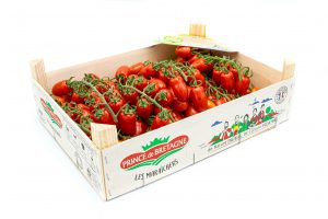 tomate mini san marzano grappe-produit emballé- colis bois 3,5kg PRINCE DE BRETAGNE